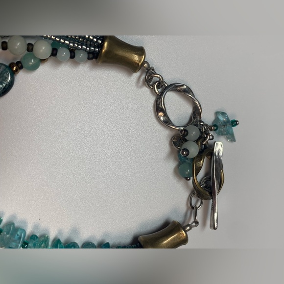 Silpada Vintage Sterling, Quartzite, Kyanite, Apatite, Brass, Seed Bead Bracelet - Picture 4 of 16